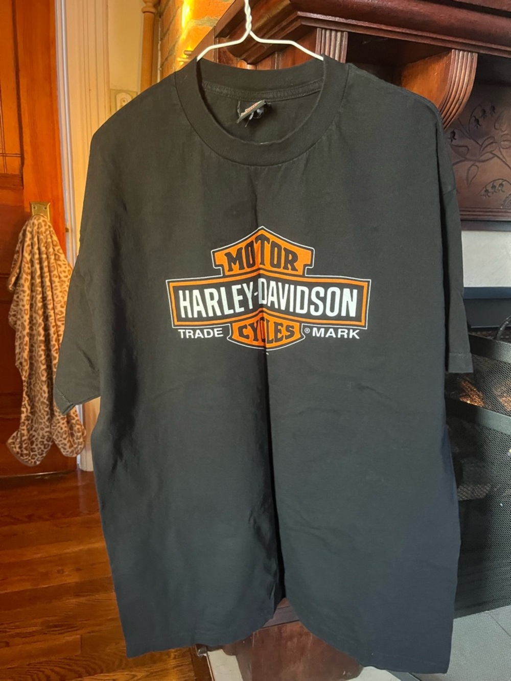 Harley-Davidson Black Short Sleeve Tee with Orange & White Logo